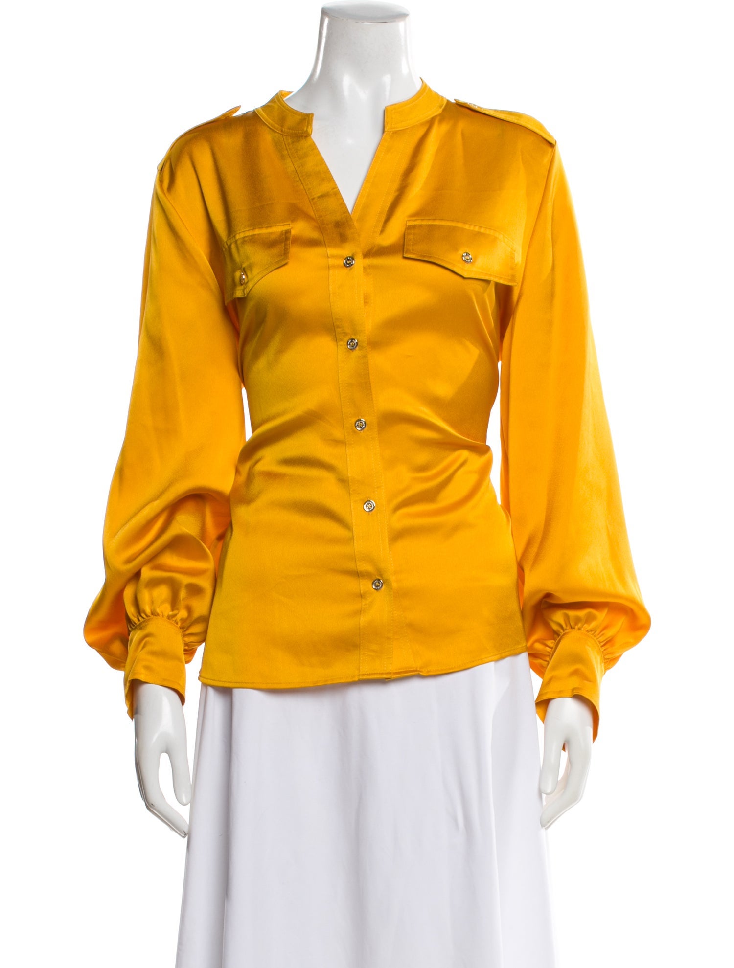 Karl Lagerfeld V-Neck Long Sleeve Blouse