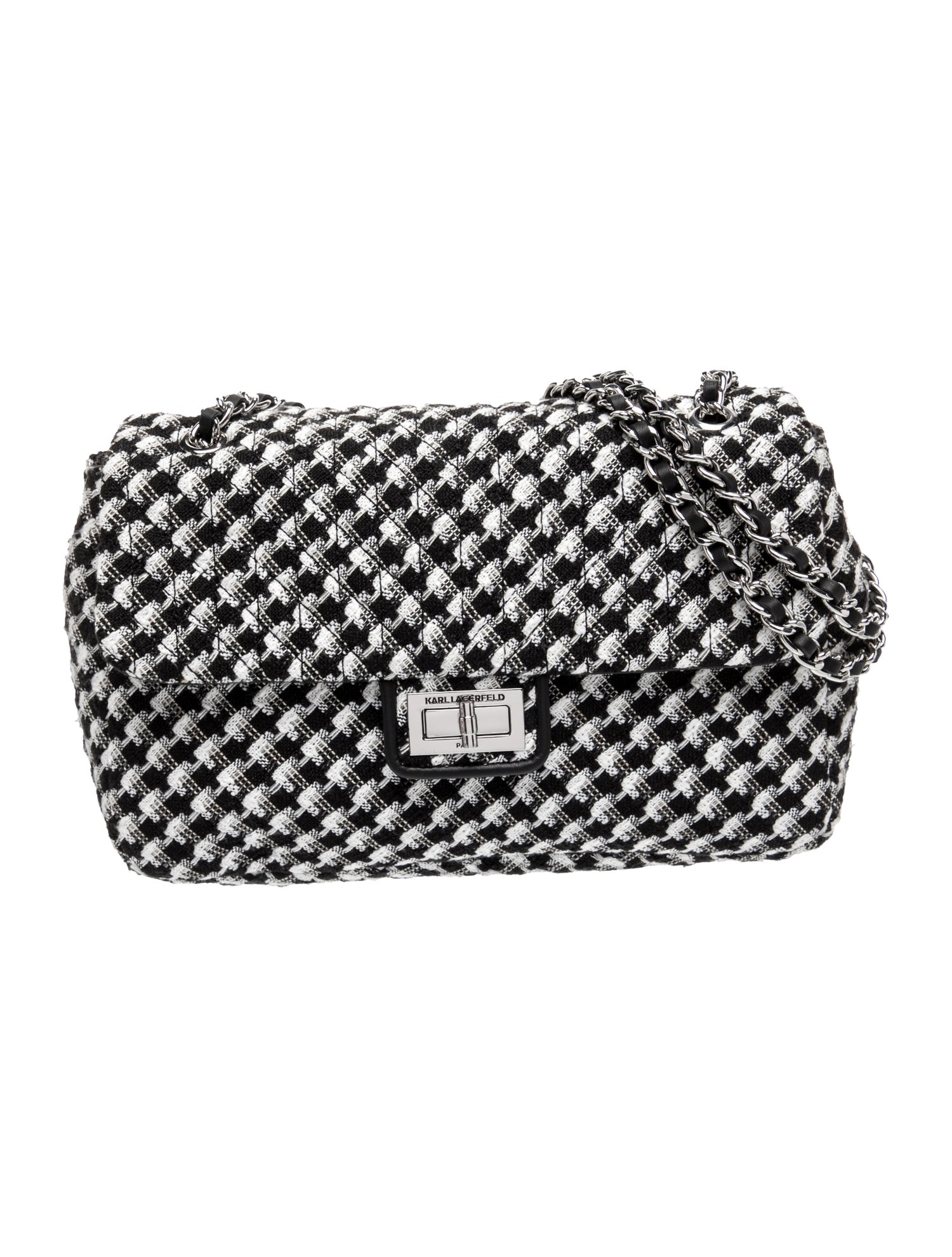 Karl Lagerfeld Tweed Shoulder Bag