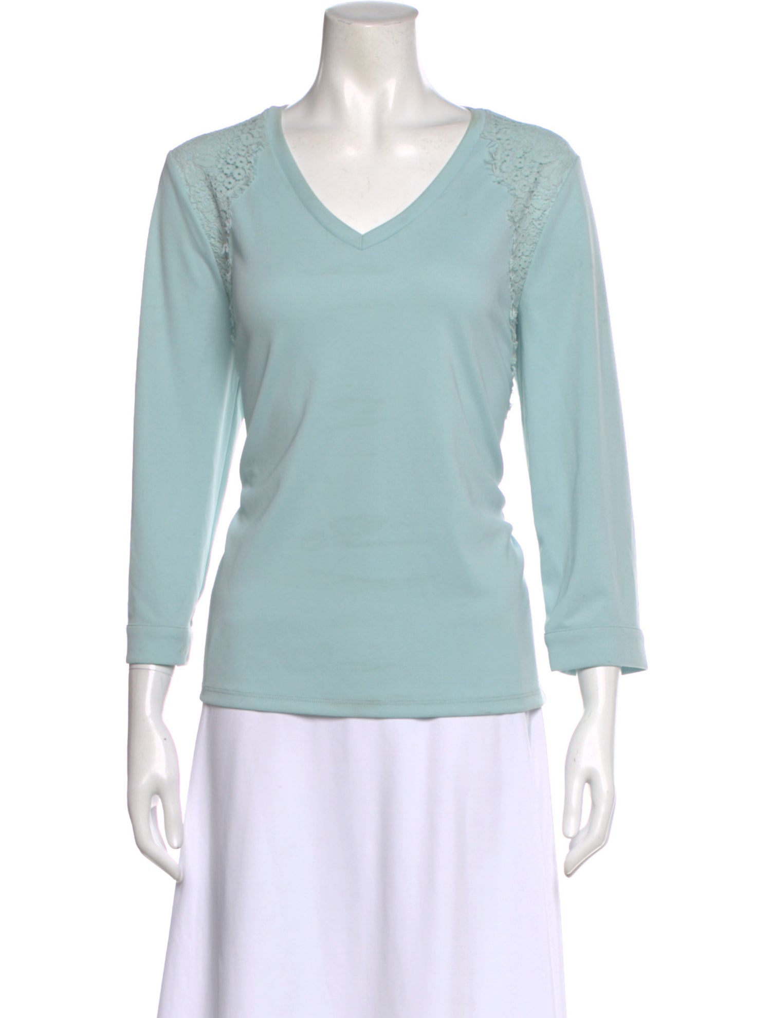 Karl Lagerfeld V-Neck Three-Quarter Sleeve Top