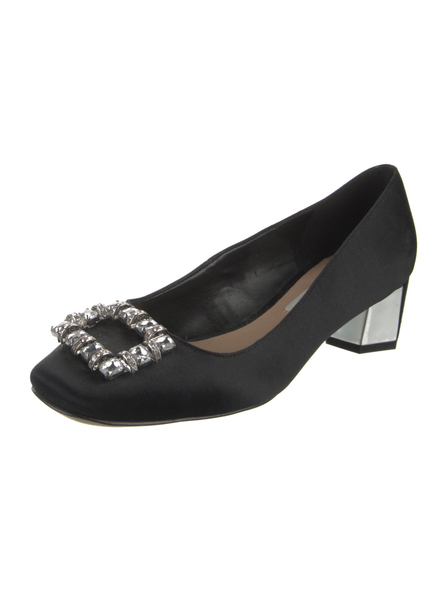 Karl Lagerfeld Satin Crystal Embellishments Pumps