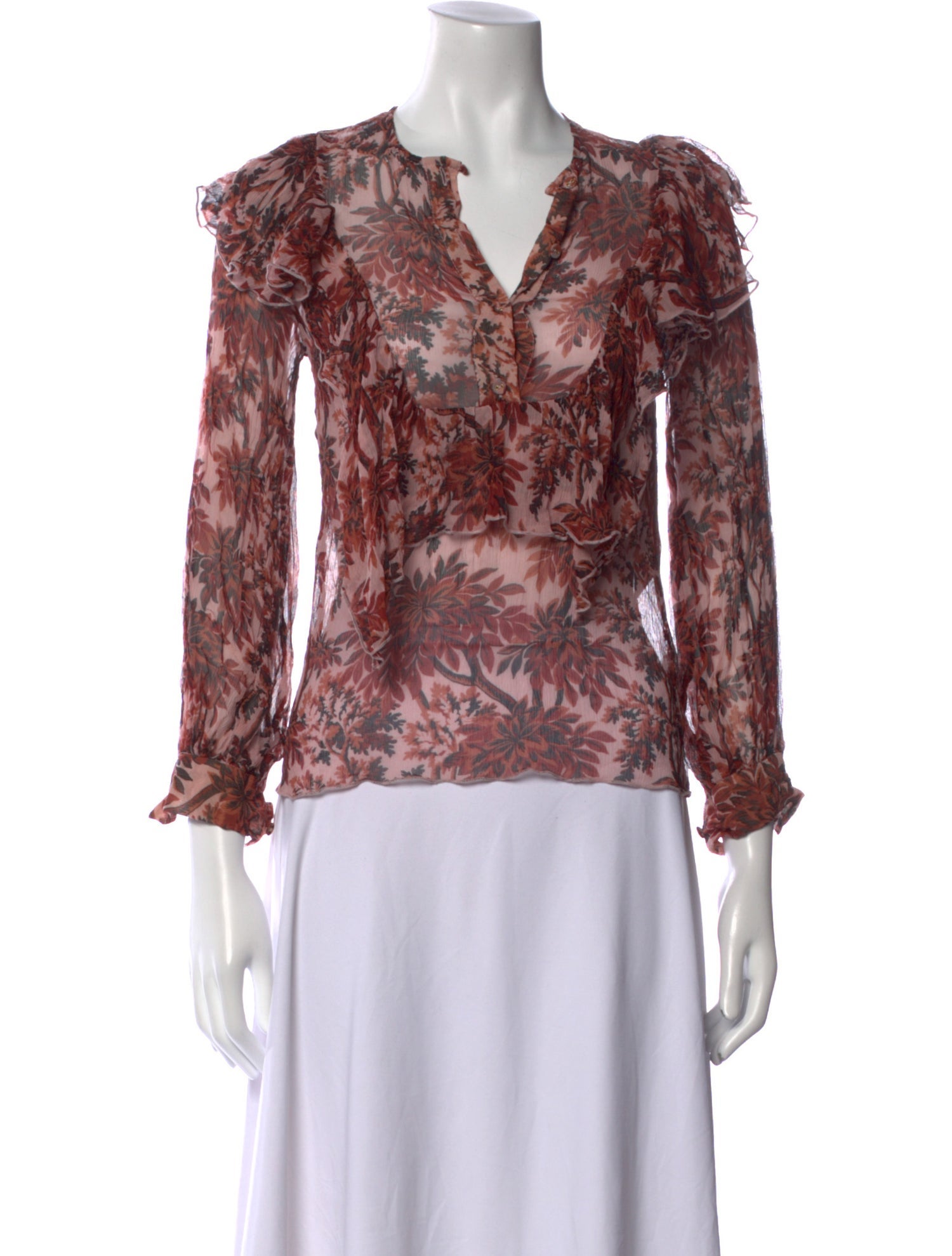 Karen Walker Silk Printed Blouse