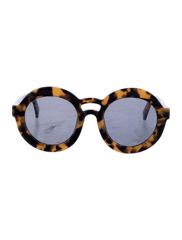 Pre-owned Karen Walker Oversize Mirrored Sunglasses In Black
