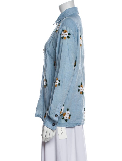 Kartik Research Floral Print Long Sleeve Button-Up Top