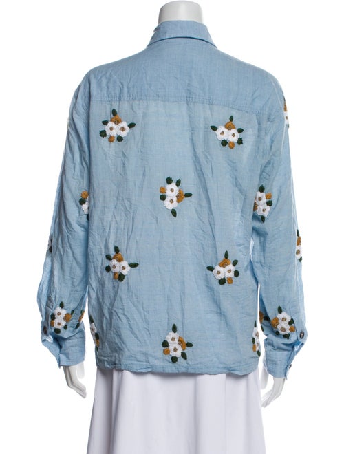 Kartik Research Floral Print Long Sleeve Button-Up Top