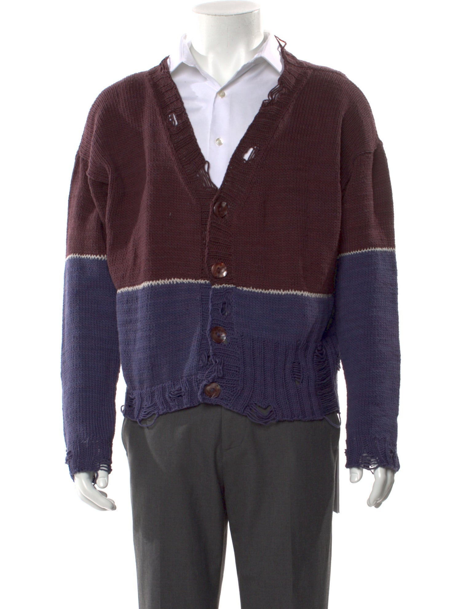 Kartik Research Colorblock Pattern V-Neck Cardigan w/ Tags