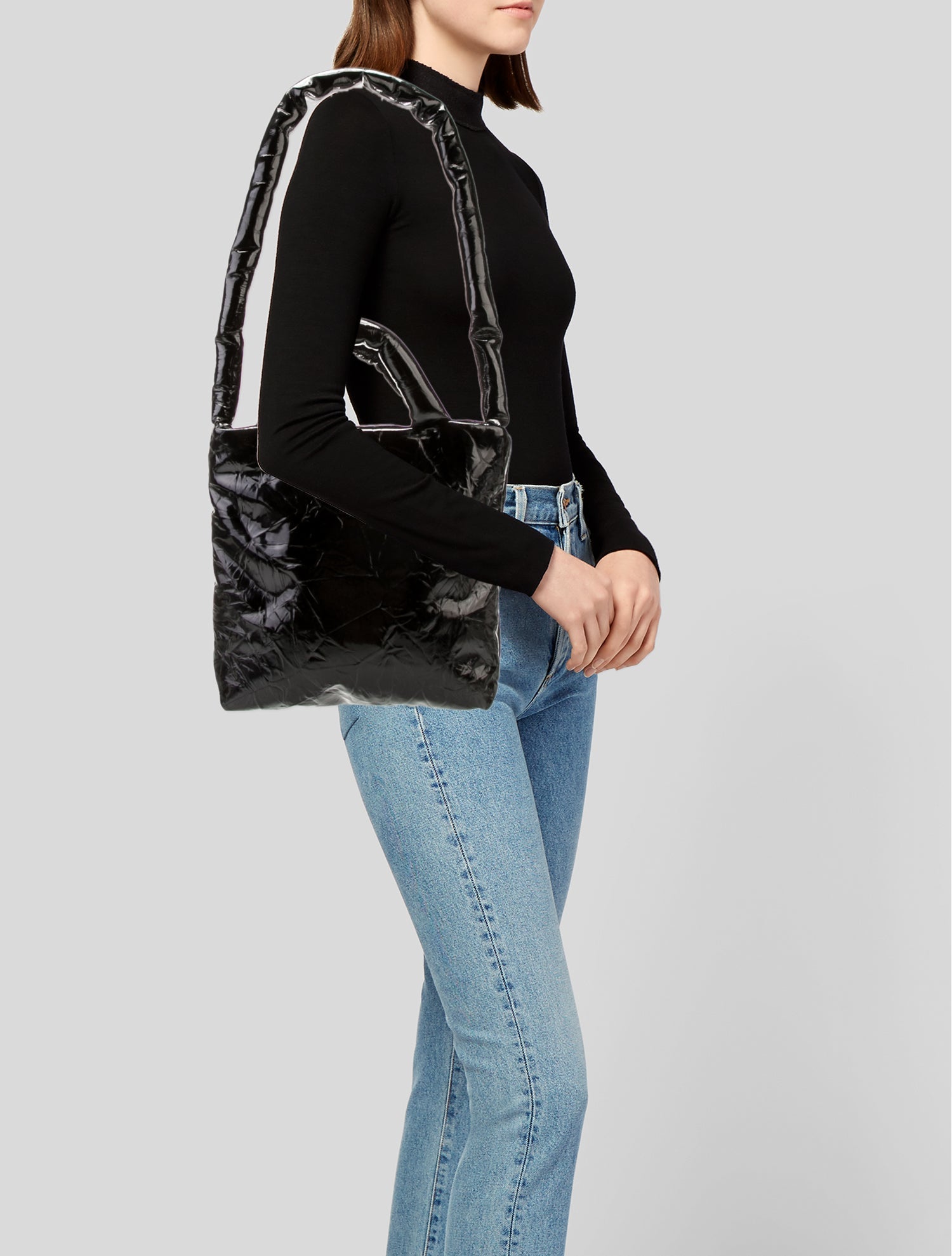 Kassl Patent Leather Bucket Bag