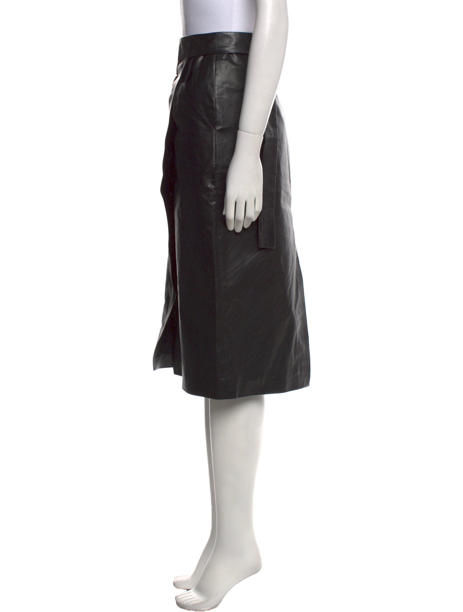 Kassl Faux Leather Knee-Length Skirt