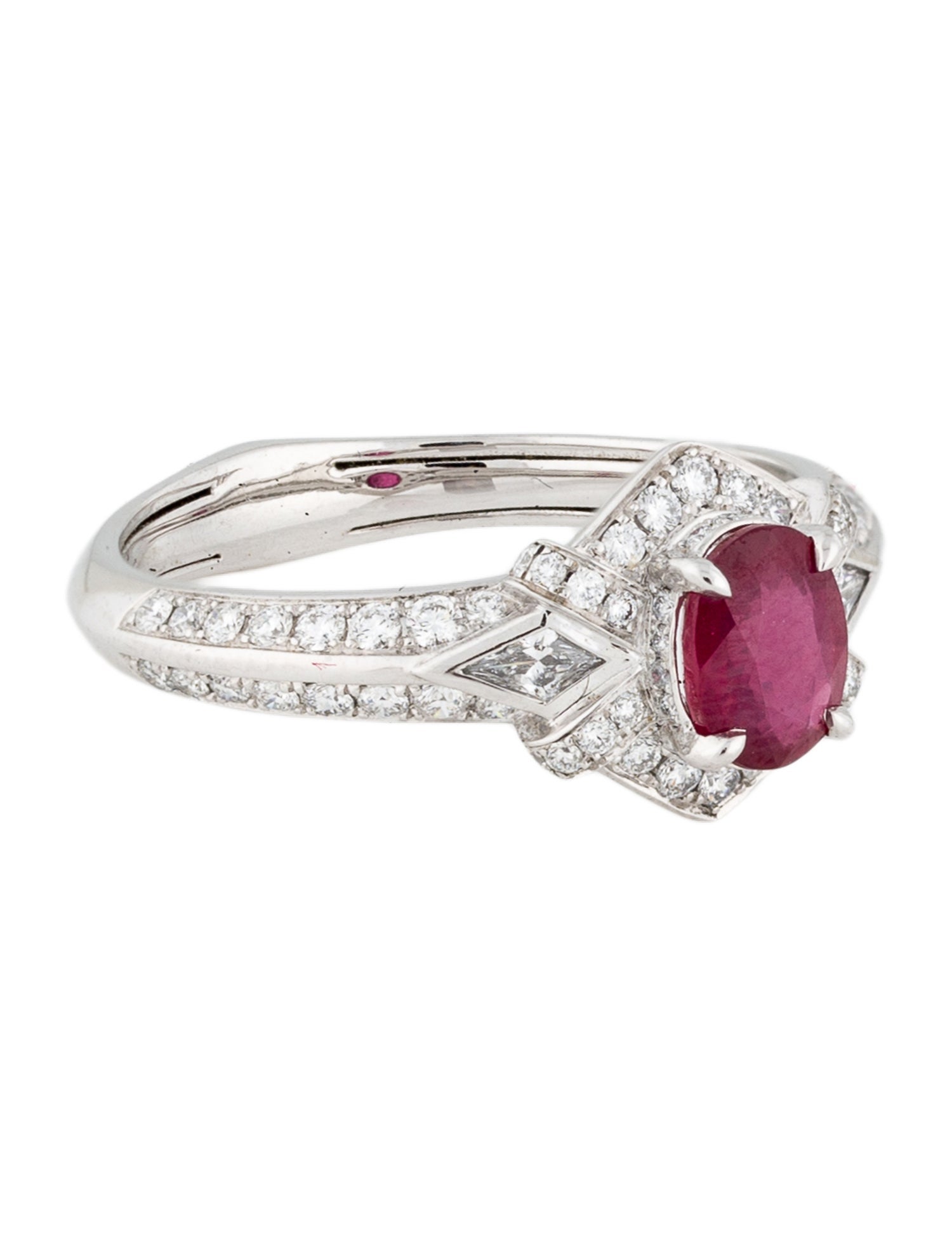 Kat Florence Platinum Ruby & Diamond Cocktail Ring