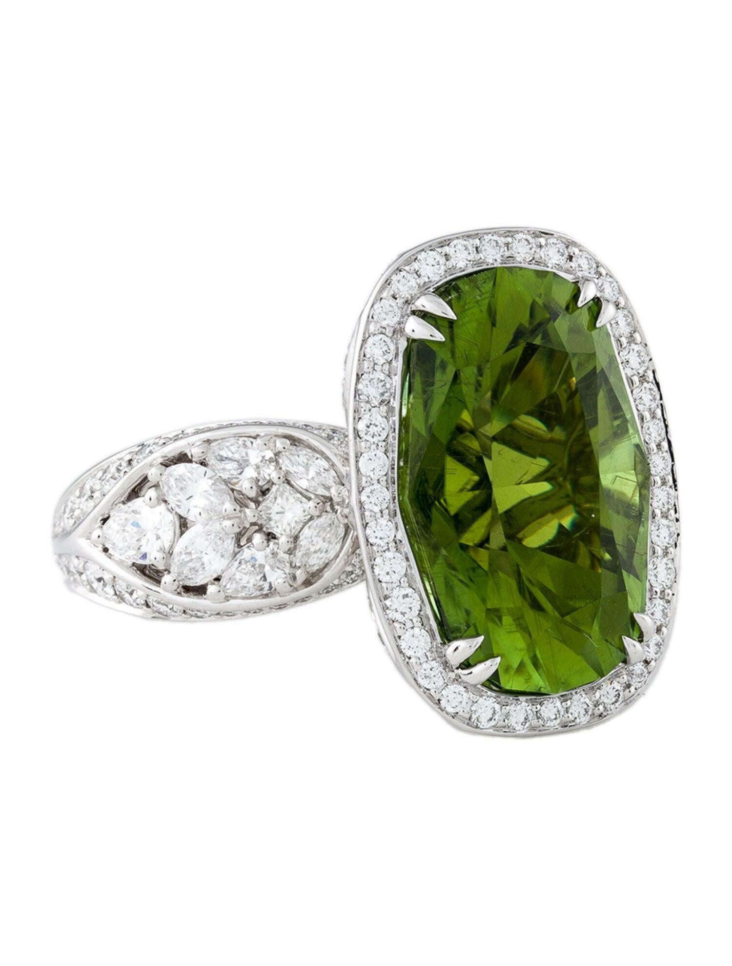 Kat Florence 18K 8.62ct Paraiba Tourmaline & Diamond Cocktail Ring