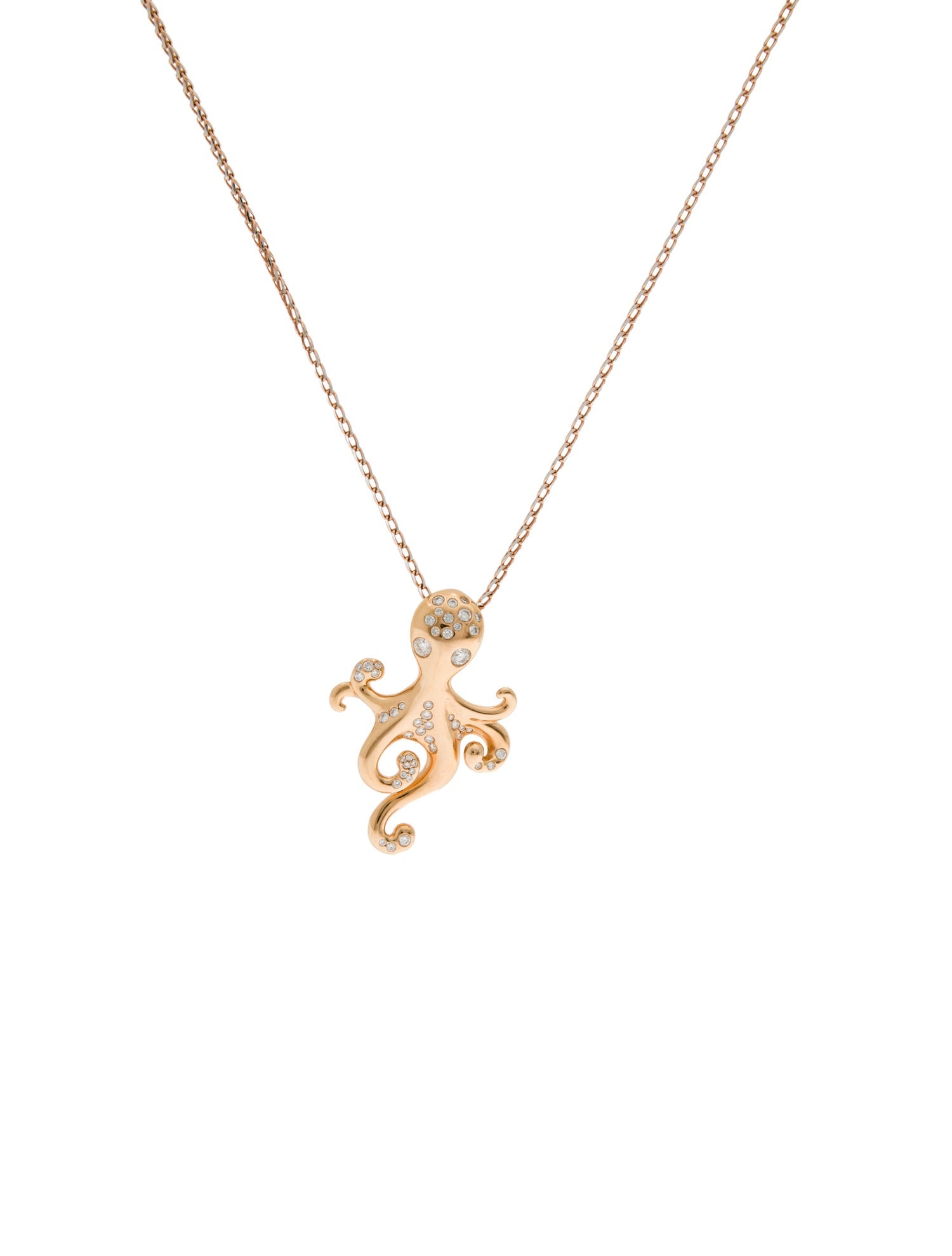 Kat Florence 18K Diamond Octopus Pendant Necklace