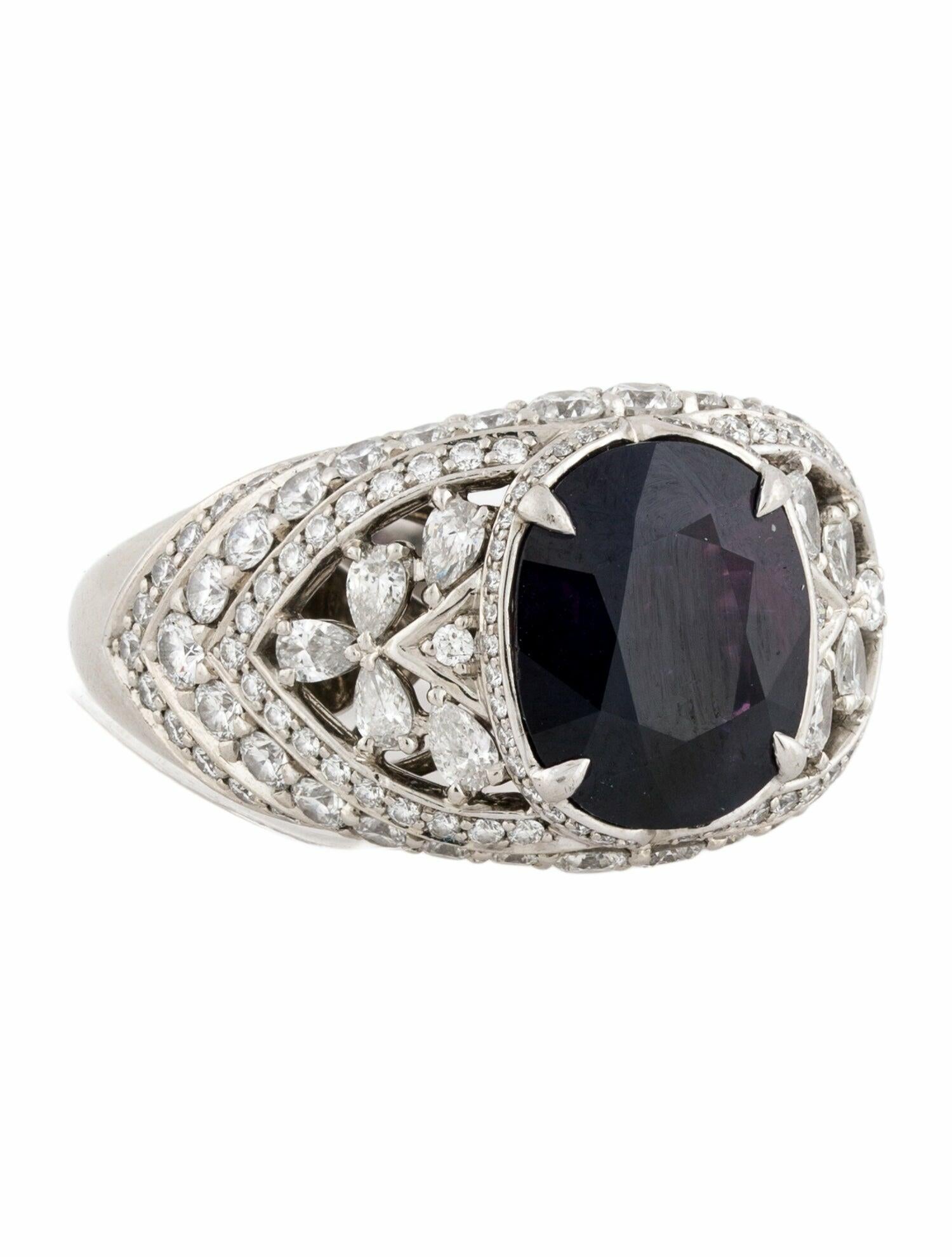 Kat Florence Platinum 6.46ct Unheated Kashmir Purple Sapphire & Diamond Ring