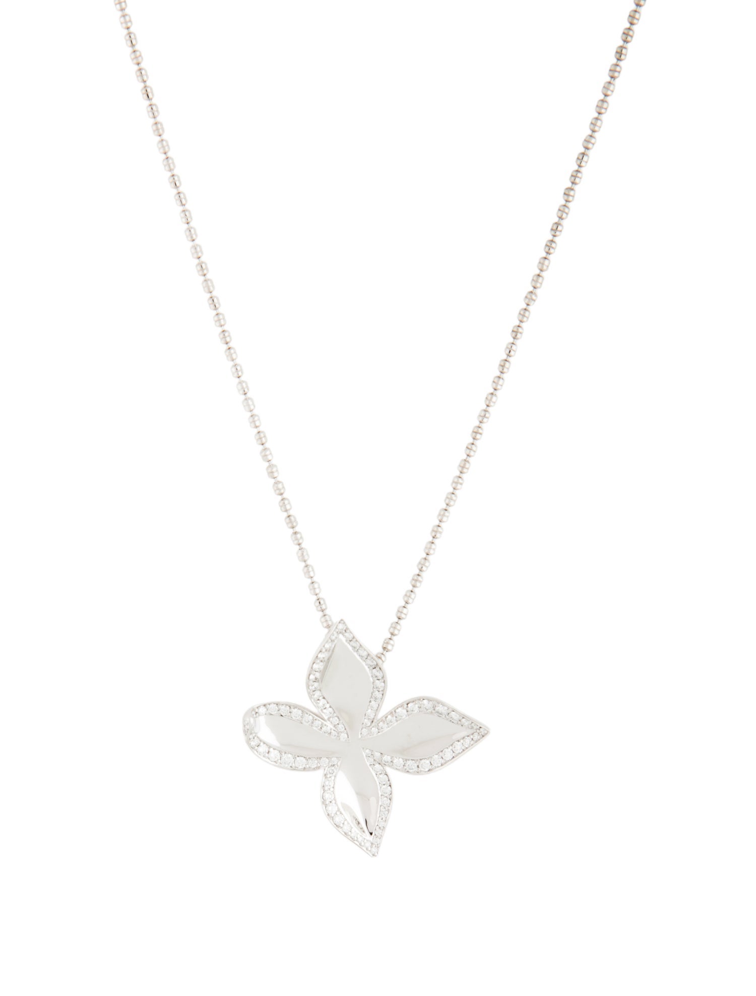Kat Florence 18K Diamond Floral Pendant Necklace