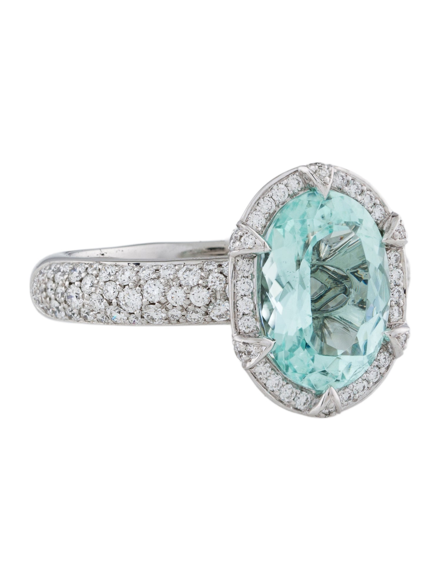 Kat Florence 18K 2.69ct Paraiba Tourmaline & Diamond Cocktail Ring