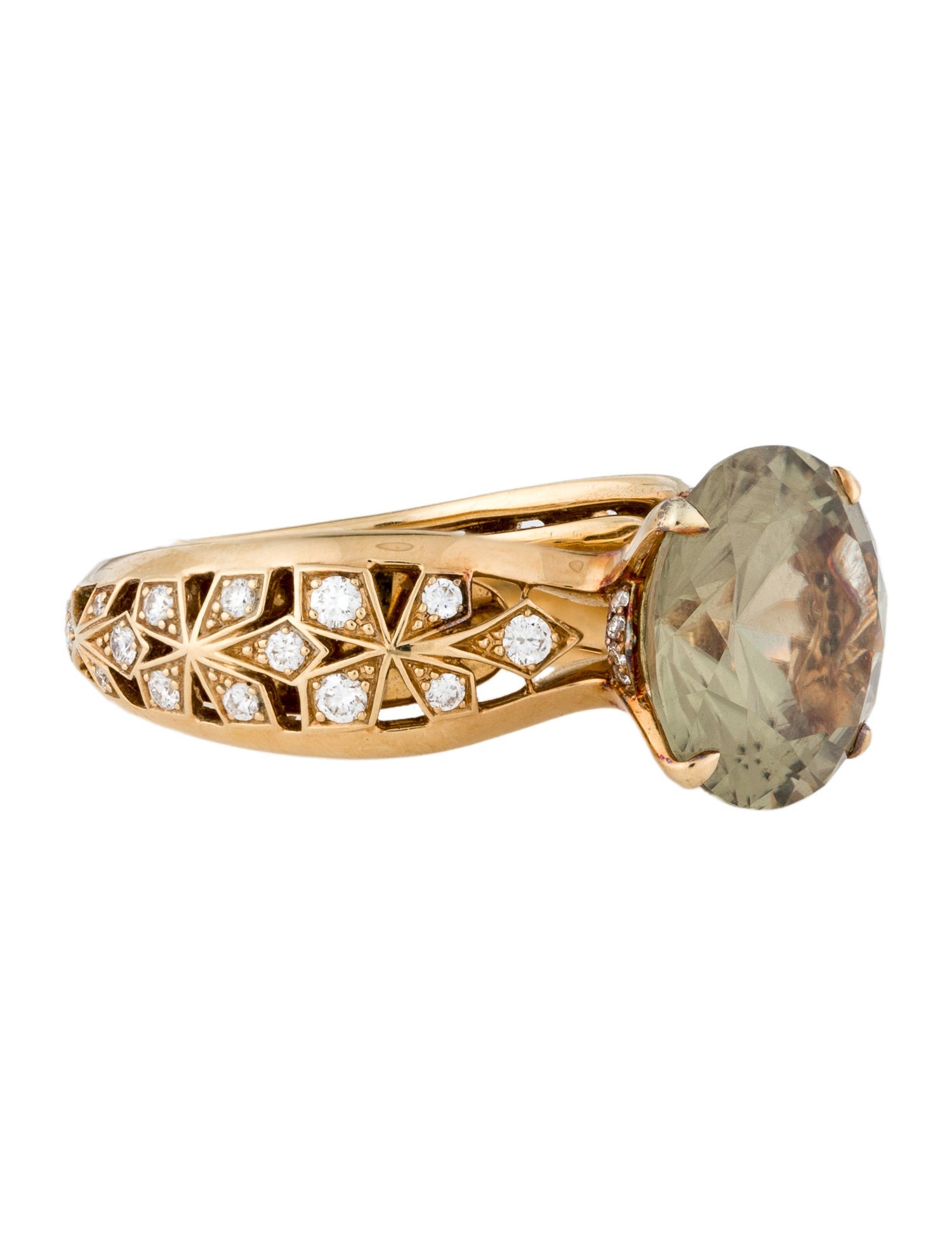 Kat Florence 18K 5.59ct Diaspore & Diamond Cocktail Ring