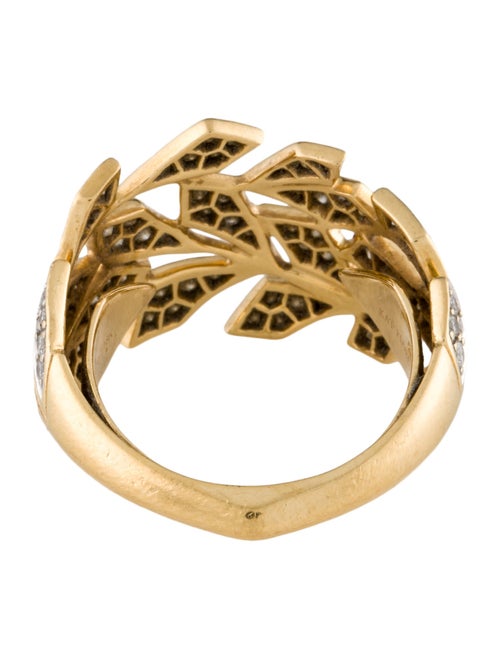 Kat Florence 18K Diamond Leaf Ring