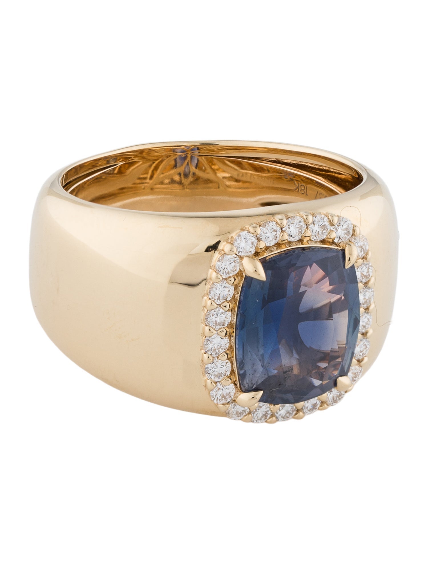Kat Florence 18K 3.32ct Unheated Kashmir Sapphire & Diamond Cocktail Ring