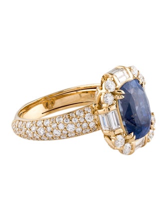 Kat Florence 18K 6.04ct Unheated Ceylon Sapphire & Diamond Cocktail Ring