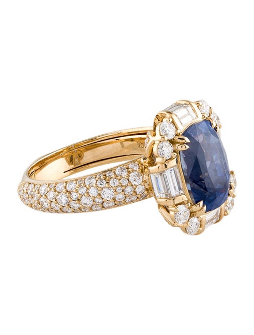 Kat Florence 18K 6.04ct Unheated Ceylon Sapphire & Diamond Cocktail Ring
