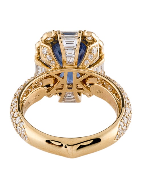 Kat Florence 18K 6.04ct Unheated Ceylon Sapphire & Diamond Cocktail Ring