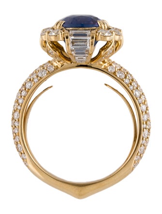 Kat Florence 18K 6.04ct Unheated Ceylon Sapphire & Diamond Cocktail Ring