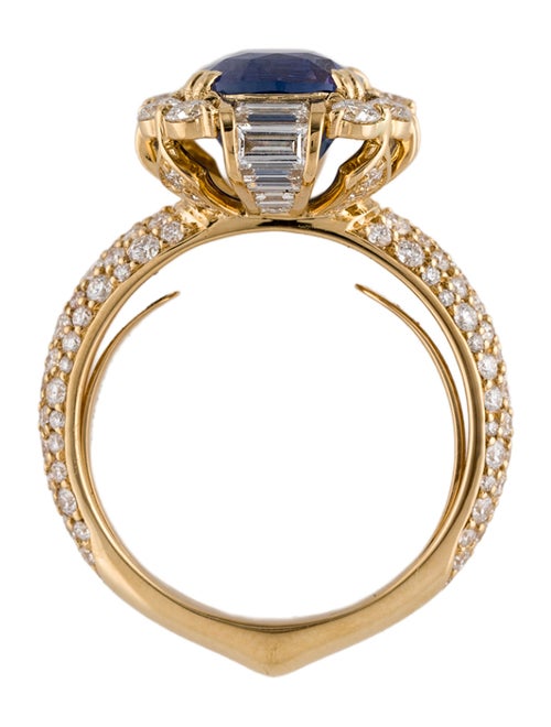 Kat Florence 18K 6.04ct Unheated Ceylon Sapphire & Diamond Cocktail Ring