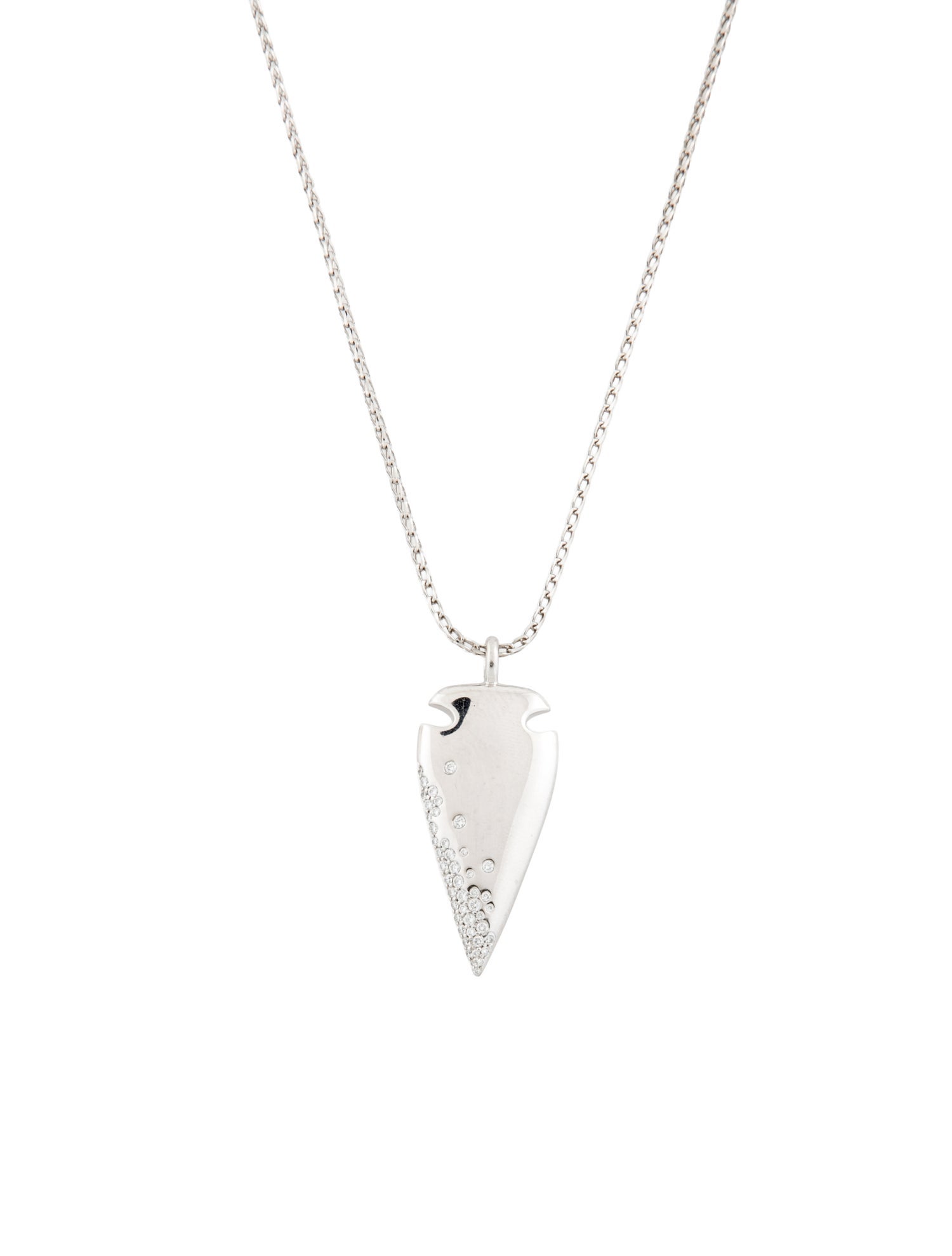 Kat Florence Platinum Diamond Arrowhead Pendant Necklace