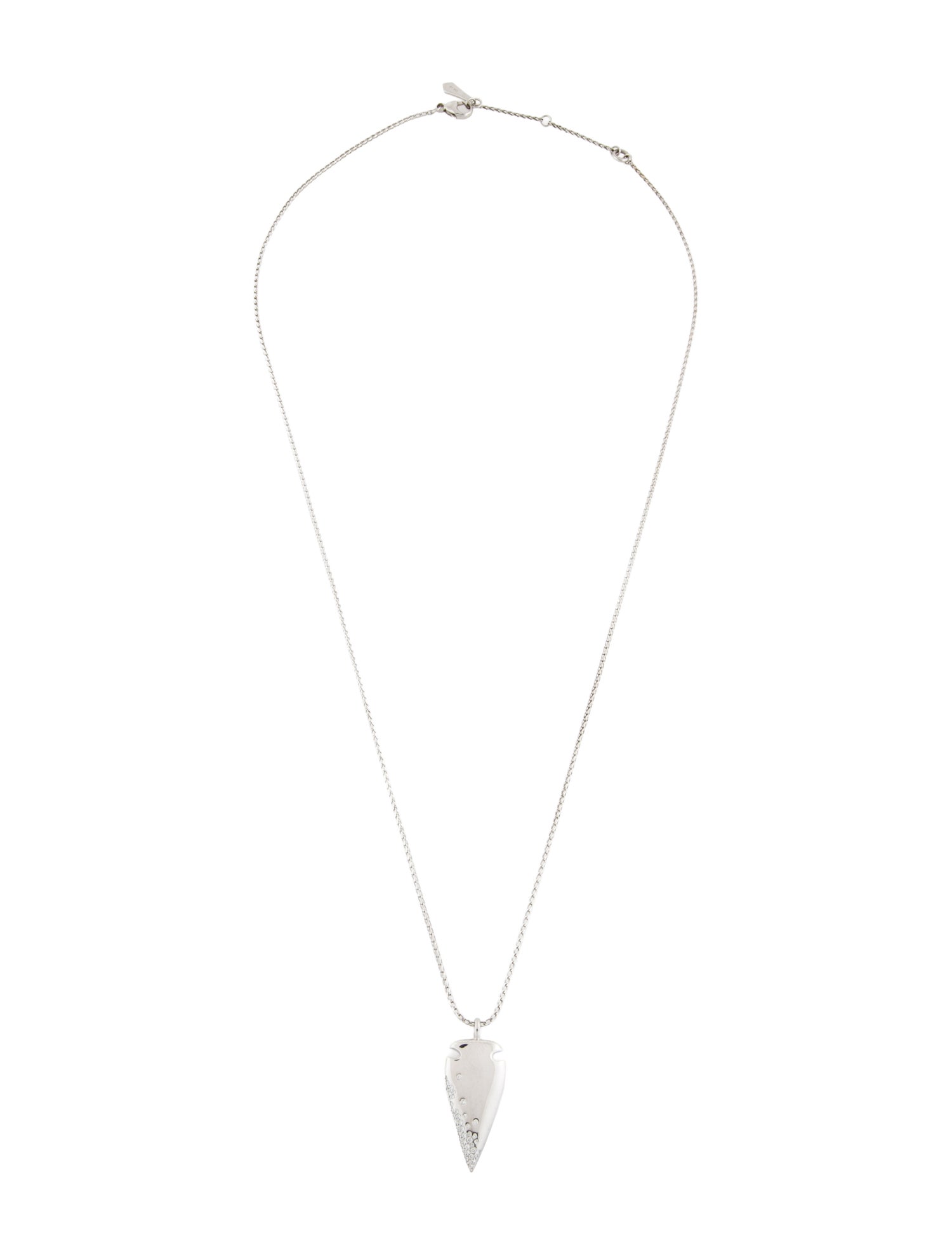 Kat Florence Platinum Diamond Arrowhead Pendant Necklace