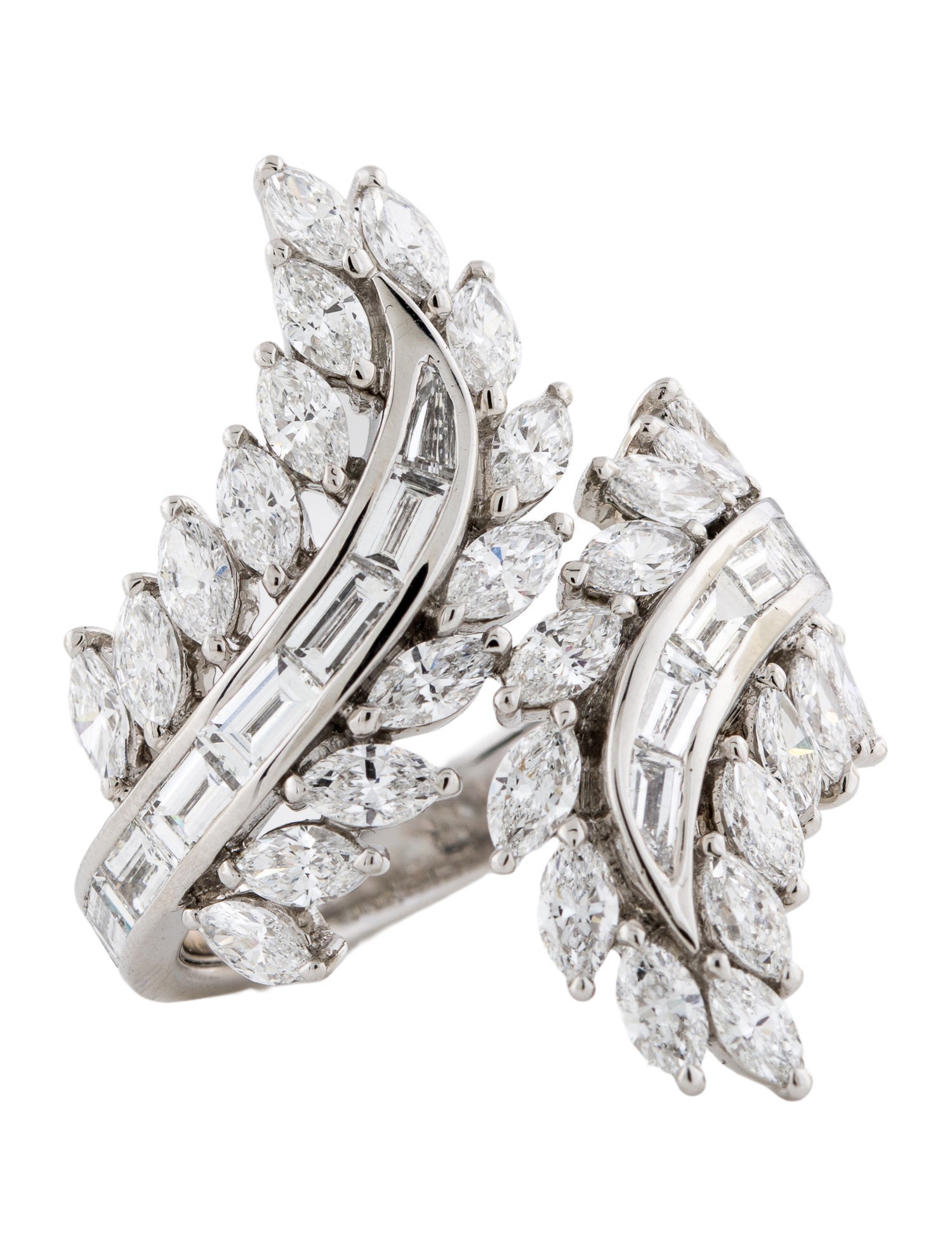 Kat Florence 18K 3.70ctw. Diamond Leaf Ring