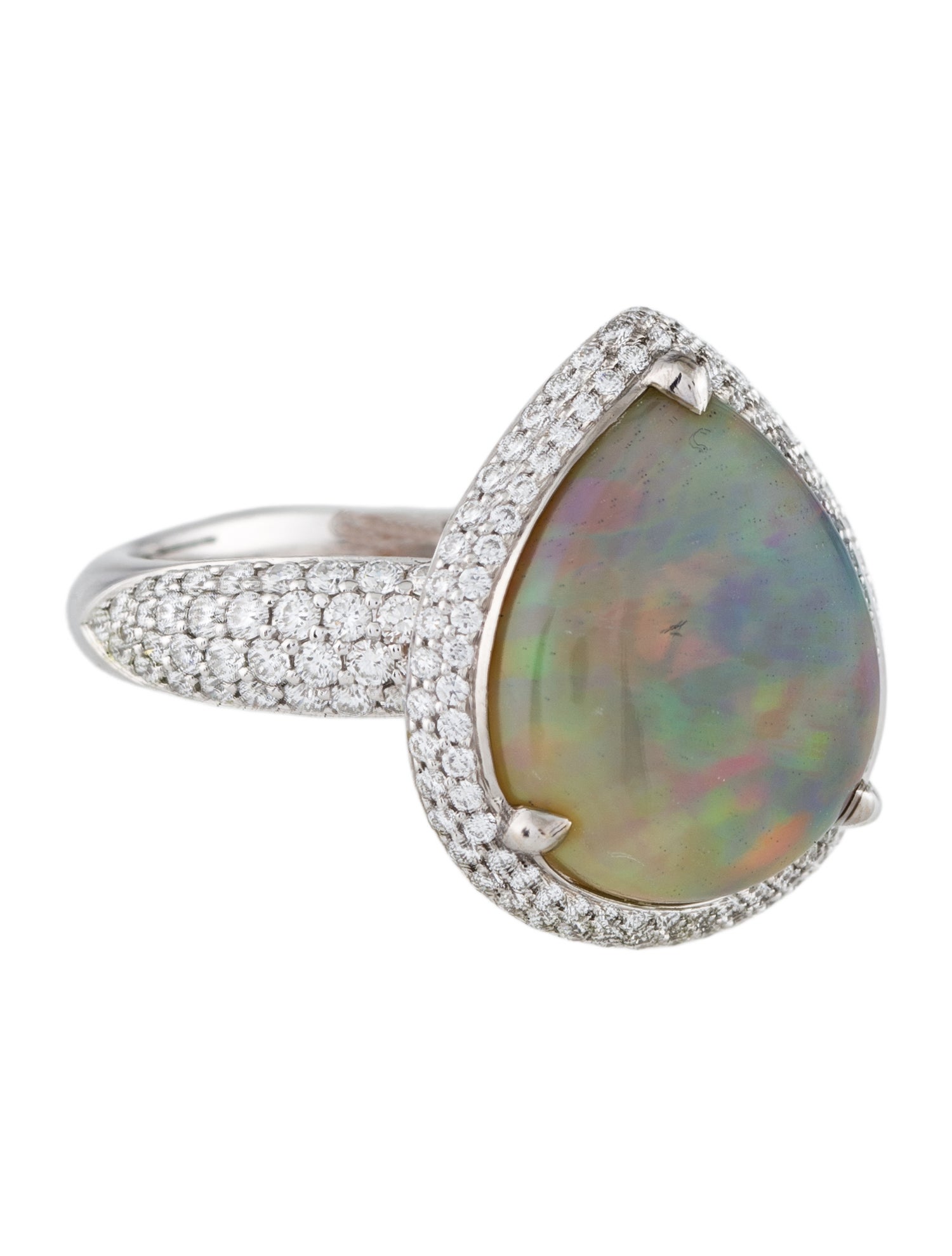Kat Florence 18K 5.19ctw Opal & Diamond Cocktail Ring