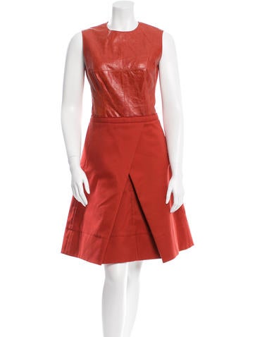 Kaufmanfranco Leather & Wool-Blend Dress