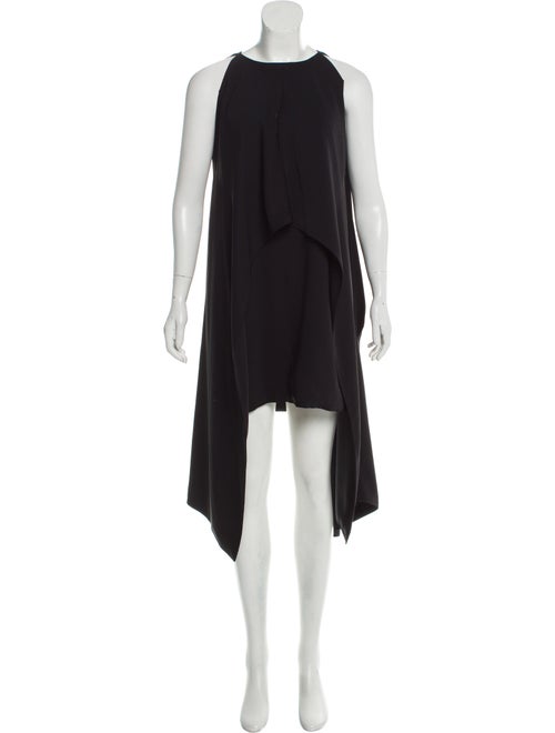 Kaufmanfranco Flyover Sleeveless Cape Dress Black