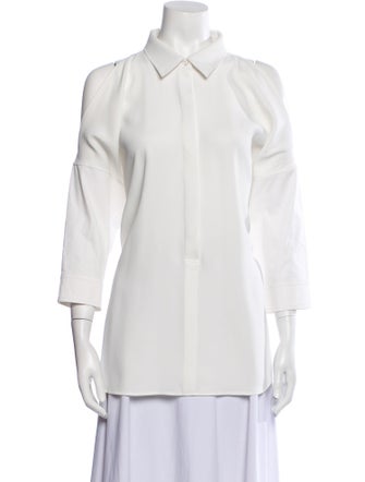 KAUFMANFRANCO Three-Quarter Sleeve Button-Up Top