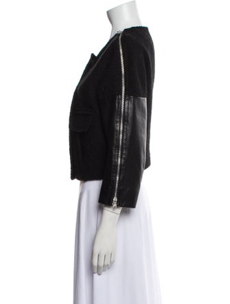 KAUFMANFRANCO Leather Tweed Pattern Jacket