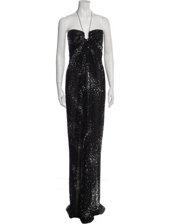 KAUFMANFRANCO Halterneck Long Dress