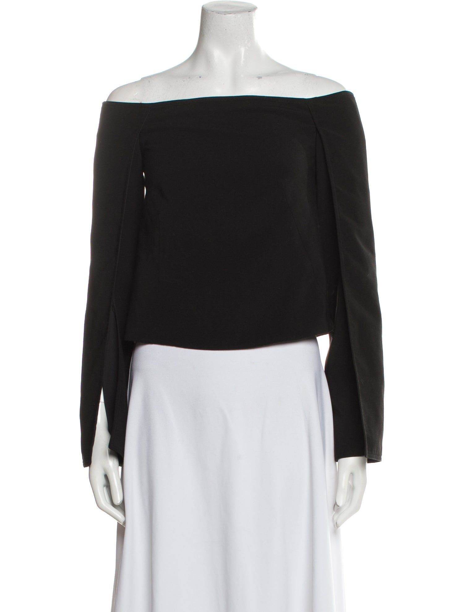 KAUFMANFRANCO Off-The-Shoulder Long Sleeve Crop Top