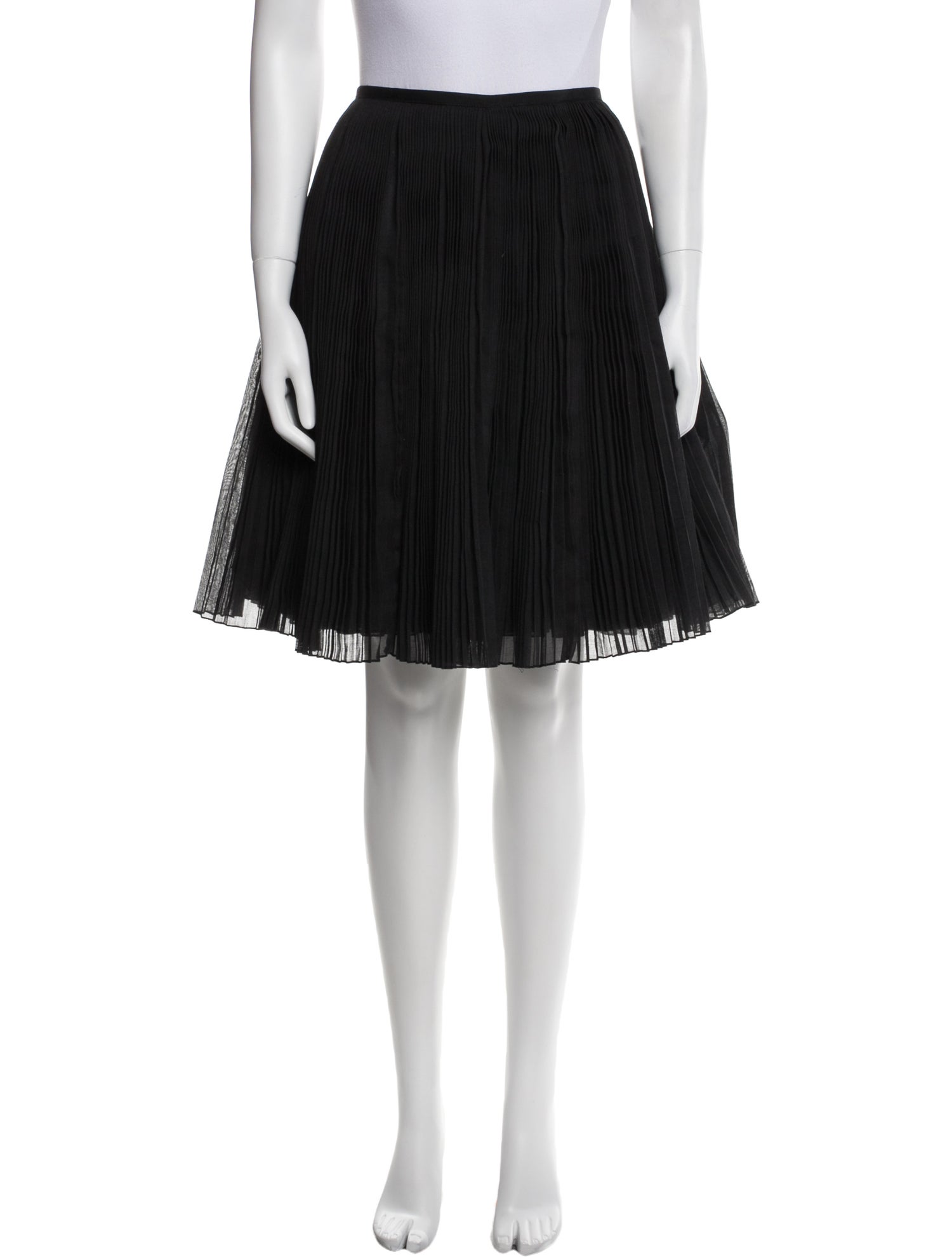 KAUFMANFRANCO Pleated Accents Knee-Length Skirt