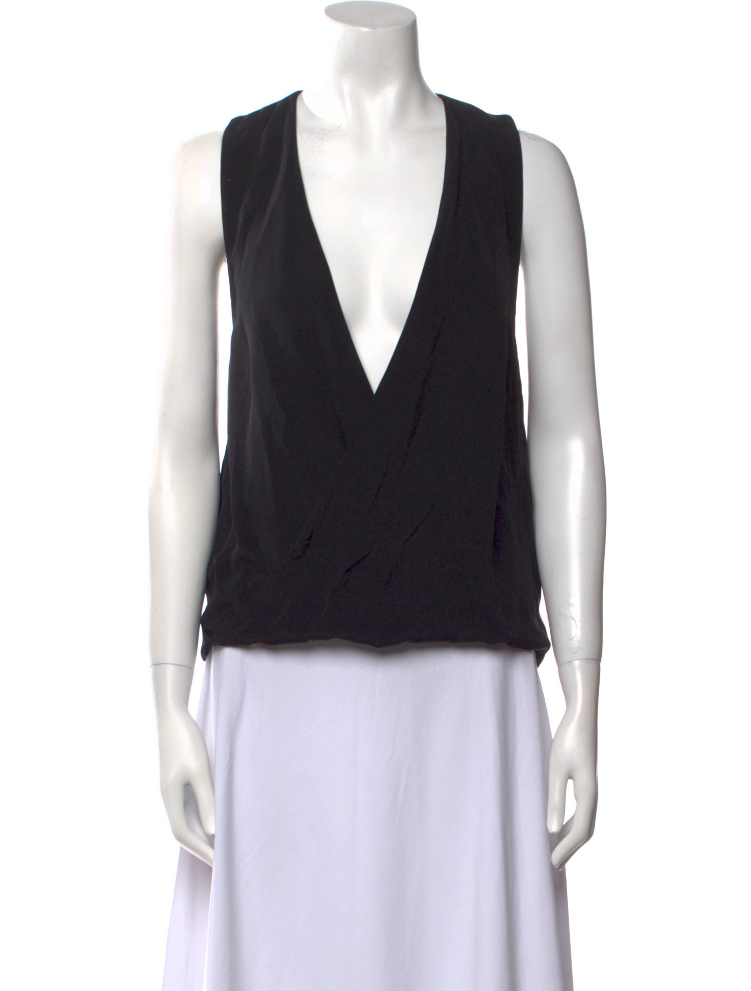 KAUFMANFRANCO V-Neck Sleeveless Crop Top