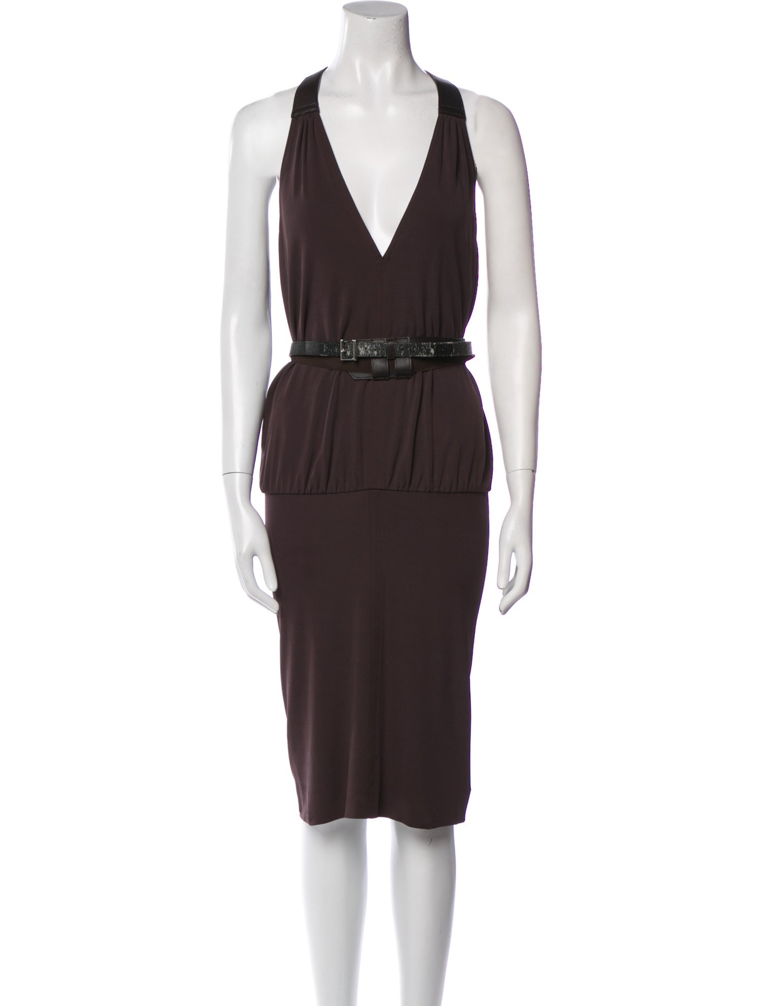 KAUFMANFRANCO V-Neck Midi Length Dress