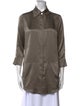 KAUFMANFRANCO Silk Three-Quarter Sleeve Button-Up Top