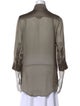 KAUFMANFRANCO Silk Three-Quarter Sleeve Button-Up Top