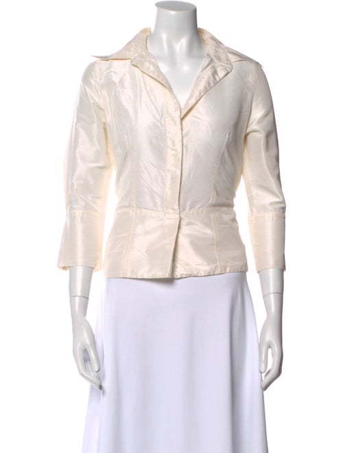 KAUFMANFRANCO Silk V-Neck Button-Up Top