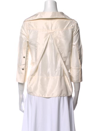 KAUFMANFRANCO Silk V-Neck Button-Up Top