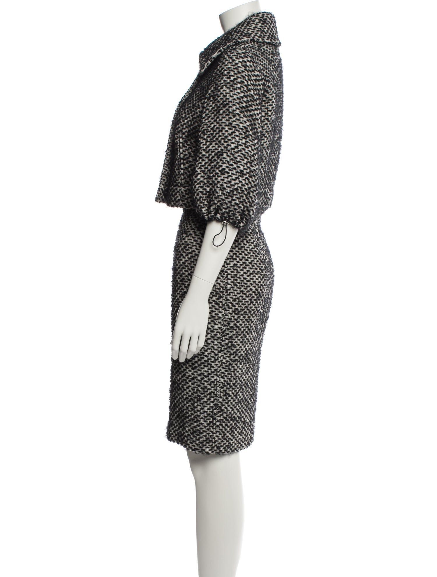KAUFMANFRANCO Wool Tweed Pattern Skirt Suit
