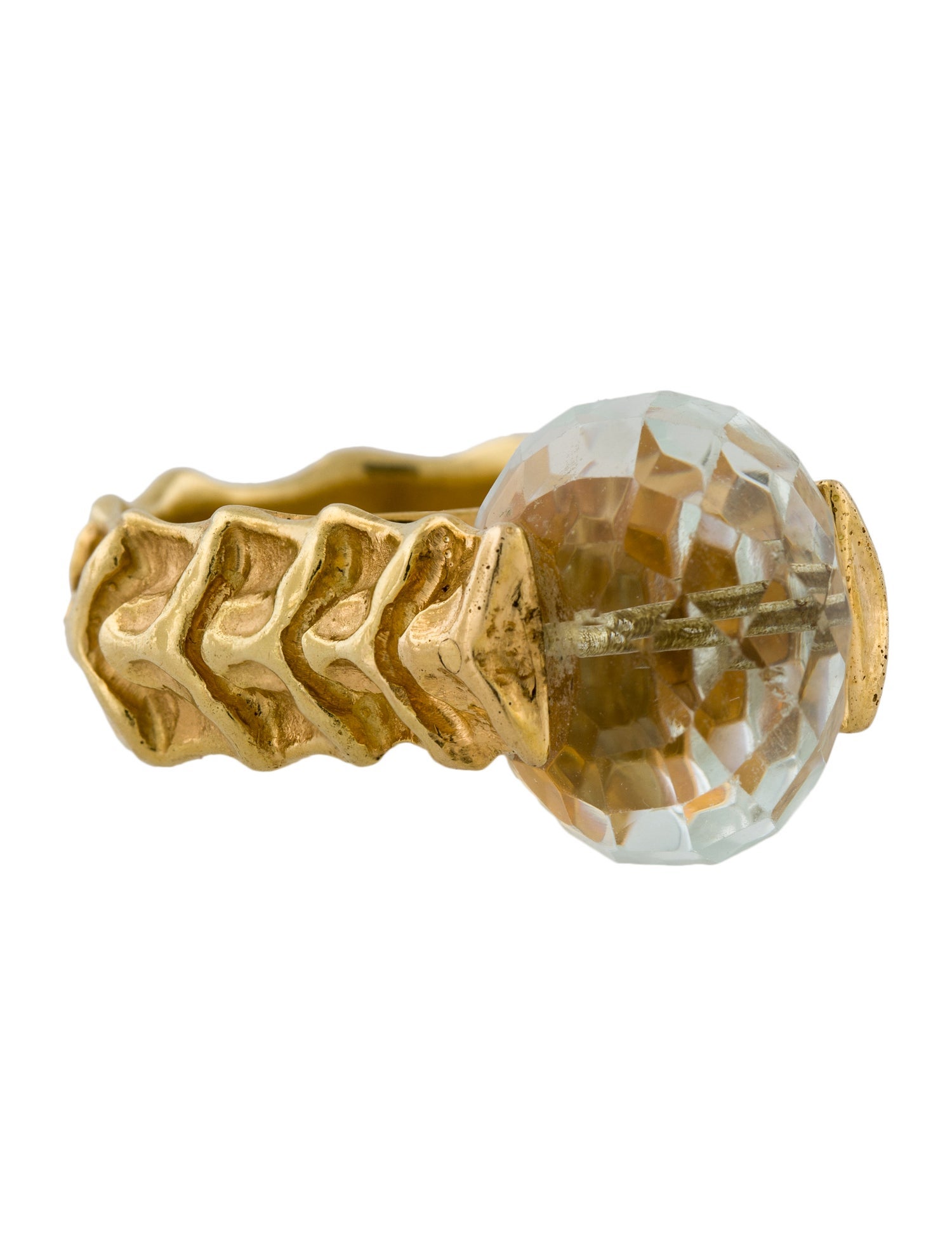 K. Brunini 18K Aquamarine Vertebrae Ring