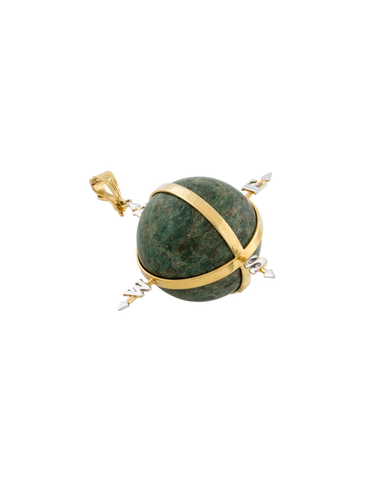K. Brunini 18K Fuchsite Compass Pendant
