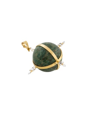 K. Brunini 18K Fuchsite Compass Pendant