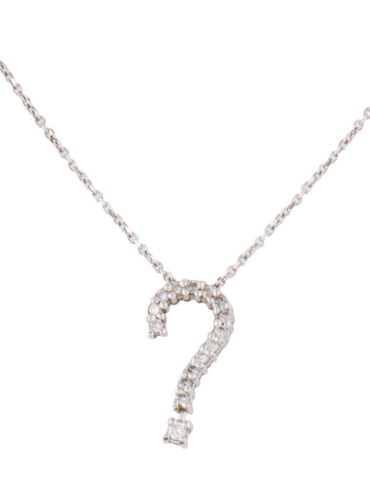 KC Designs 14K Diamond Question Mark Pendant Necklace