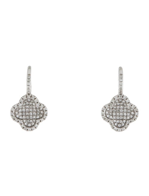 KC Designs 14K Diamond Clover Drop Earrings