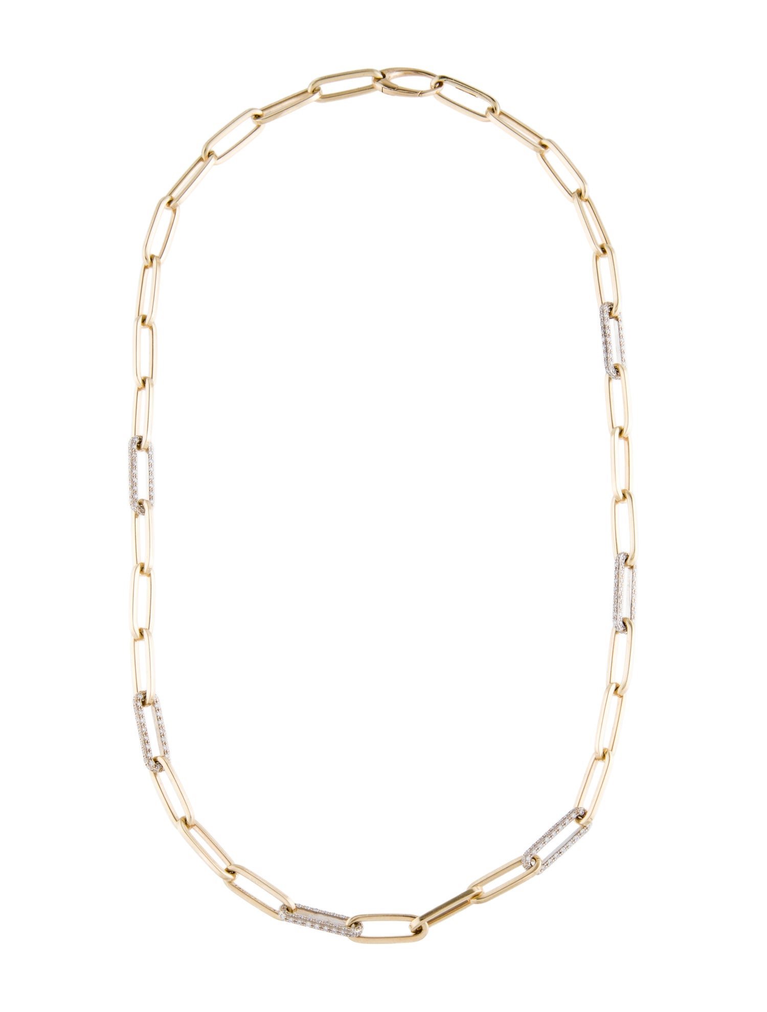 KC Designs 14K 1.10ctw Diamond Pave Paperclip Link Necklace