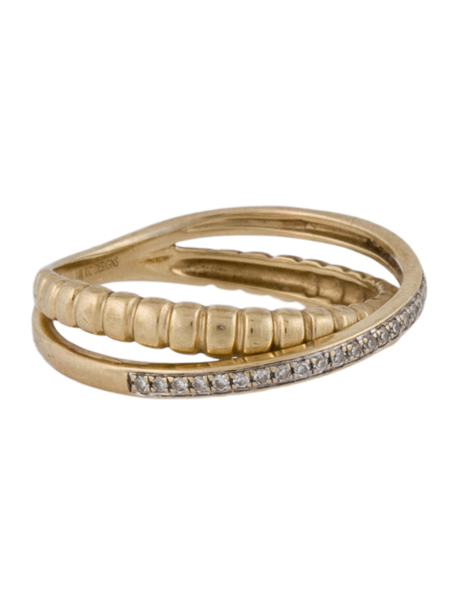 KC Designs 14K Diamond Crossover Band